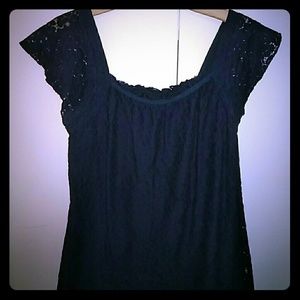 Forever 21 Lace Navy Top Shirt